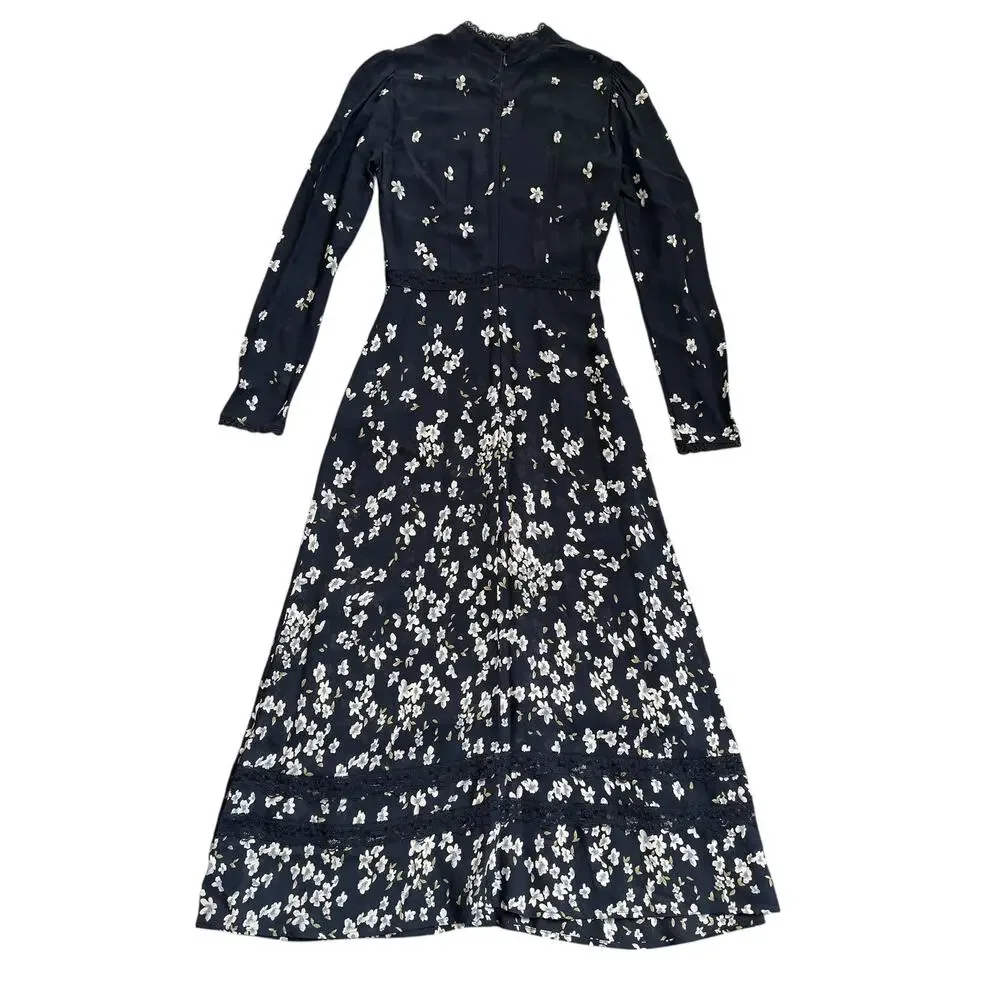 Reformation Natalia Lace Trim Midi Dress - Picture 4 of 12